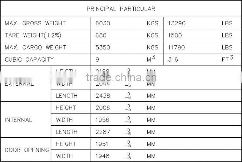 Super Quality 8ft Mini Container