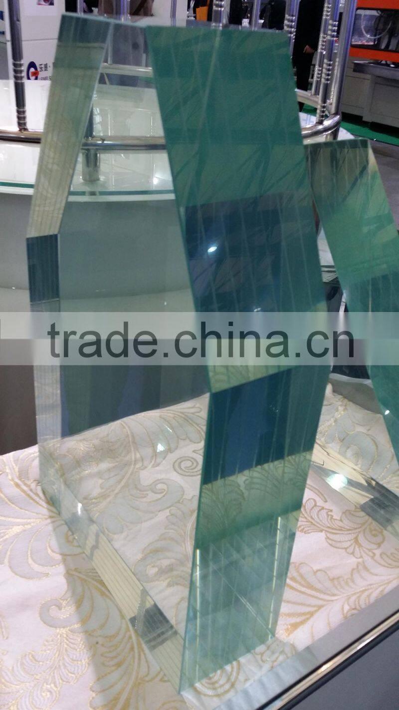 double curve tempered glass/curved building glass