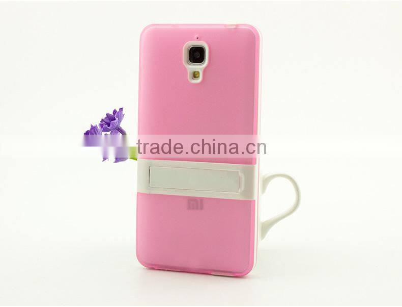 Keno Slim Fit Hybrid Flexible TPU Armor Defender Case with Kickstand for Xiaomi 4