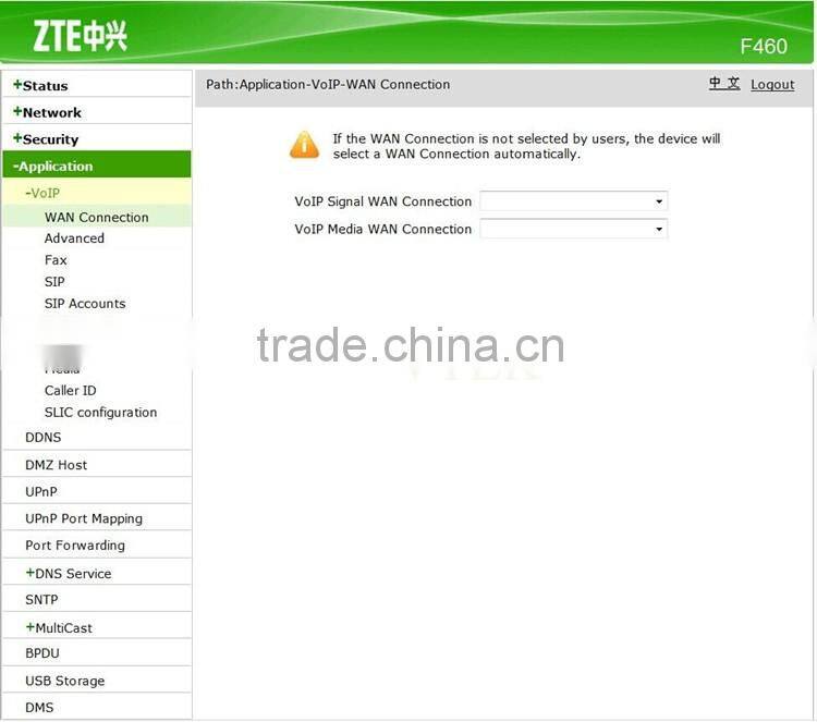 ZTE EPON ONU F427 with 4 Ethernet ports 2 voice ports wireless ONU F460 V5.0 firmware