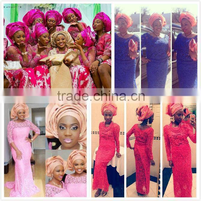 coral nigeria new sego headtie beaded african gele headtie with pearls HQ013-3