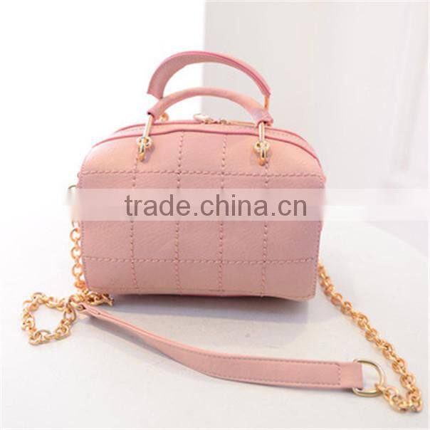 Europe Luxury ladies PU tote bags with metal shoulder strap