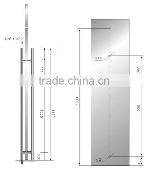 304 stainless steel glass door handle with lock,office glass partition door handle