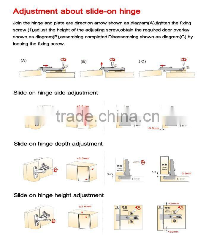 special angel 45 degree cabinet door hinge