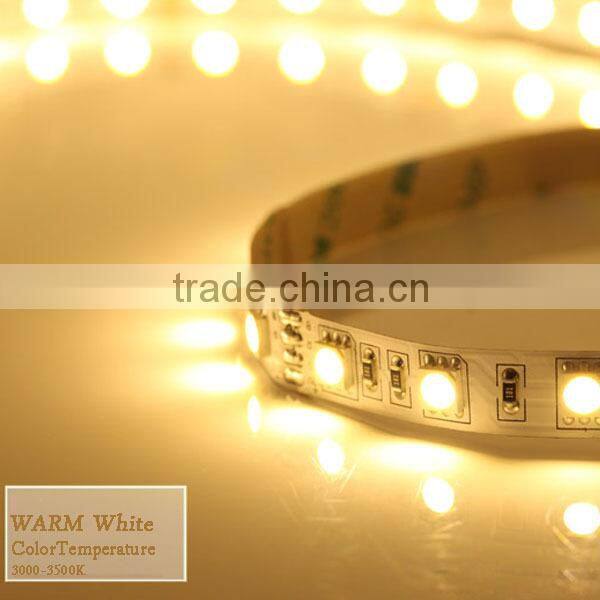 5050 SMD 60led/m Warm White Non-waterproof 300leds LED Flexible Strip Light CE/ROHS
