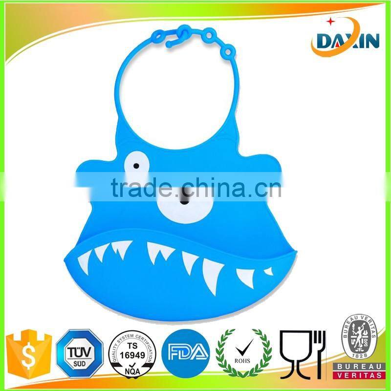 Waterproof comfortable easily wipes clean silicone baby bib