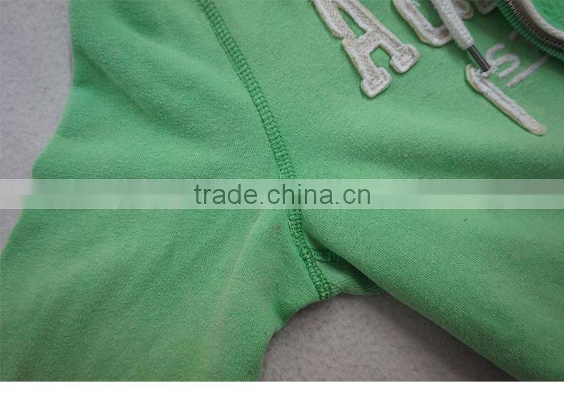 Freshing green girl's longsleeves cheap hooded sweatshirts hoodie wholesale