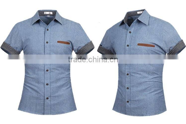 Guangdong Cheap Clothing Short Sleeve Twill Pant Shirt New Style