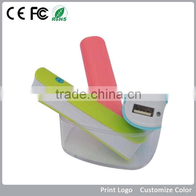 Promotion custom logo torch power bank 1200-2600mah