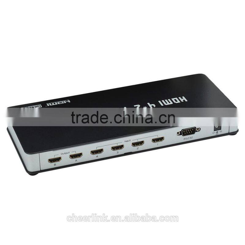 CHEERLINK 3D Supported 1080P 4*2 HDMI True Matrix / Full HD HDMI Switcher 4X2 w/ RS232 Function