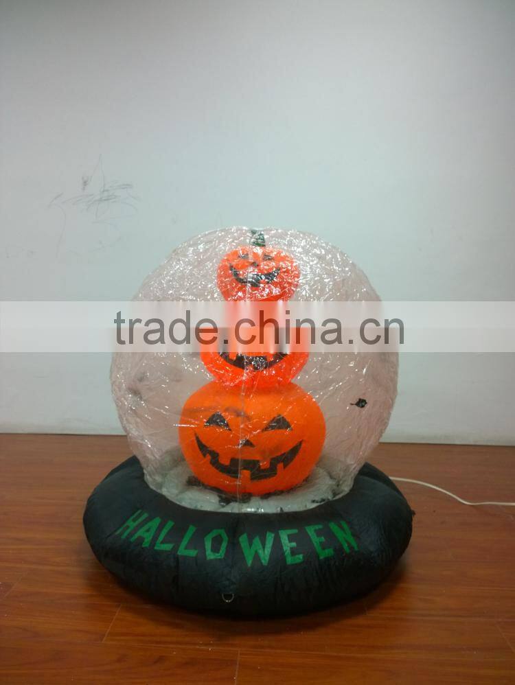 DJ-XT-54 inflatable three smile pumpkins with small bats lighted halloween garden decoration