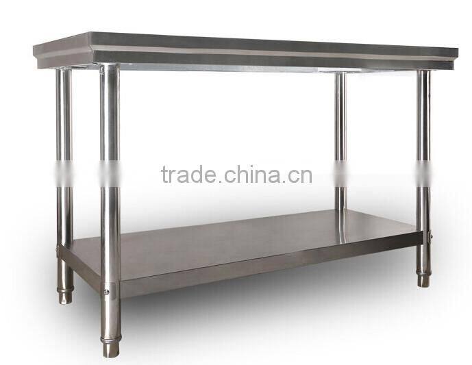1.8M Stainless Steel Work Table With Backsplash And Two Floors