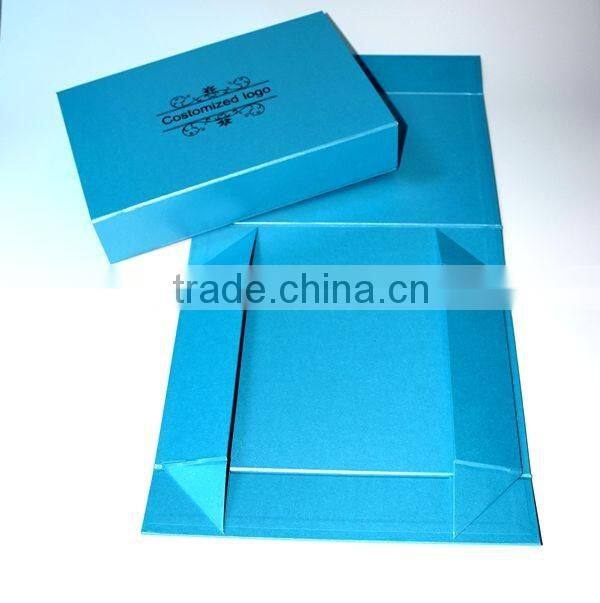 Customized Blue black matt folding clothing packaging box