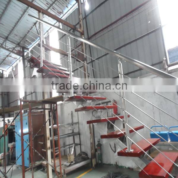 cheap price modern indoor house straight steel wood staircase