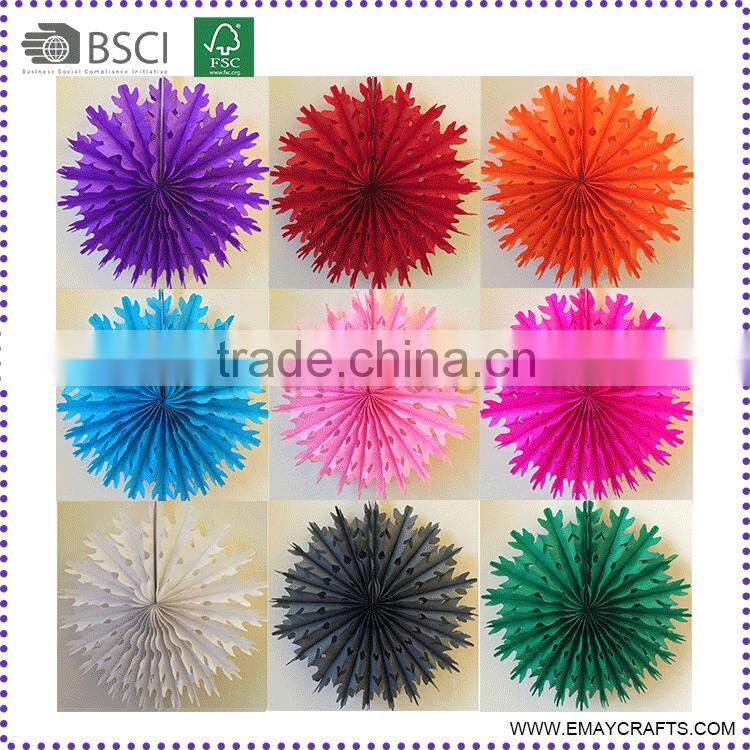Wedding Favor Foldable Wall Hanging Tissue Paper Fan