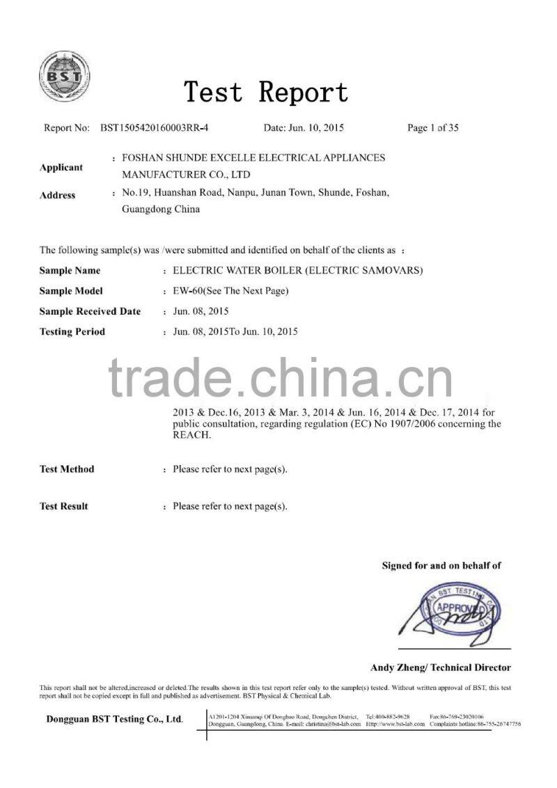 16L High quality Stainless Steel Manual Fill Electric Single Layer Drinking Water Boiler