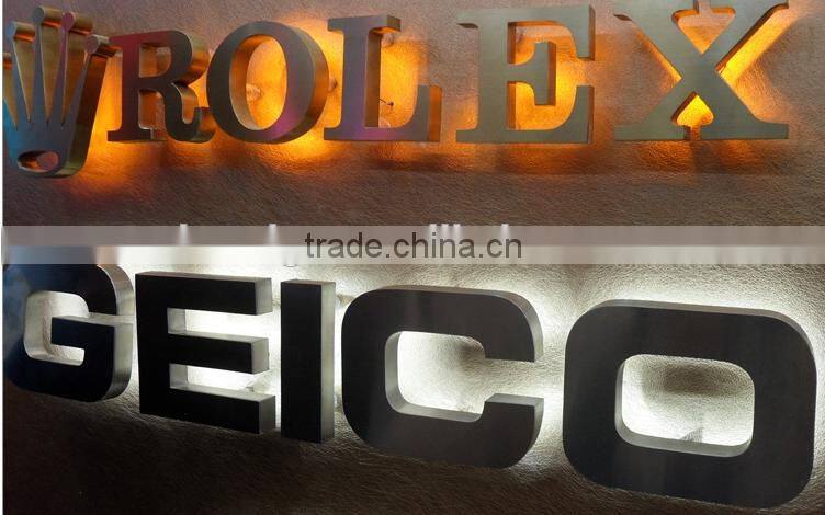 Advertise 3d Stainless Steel Backlit Sign