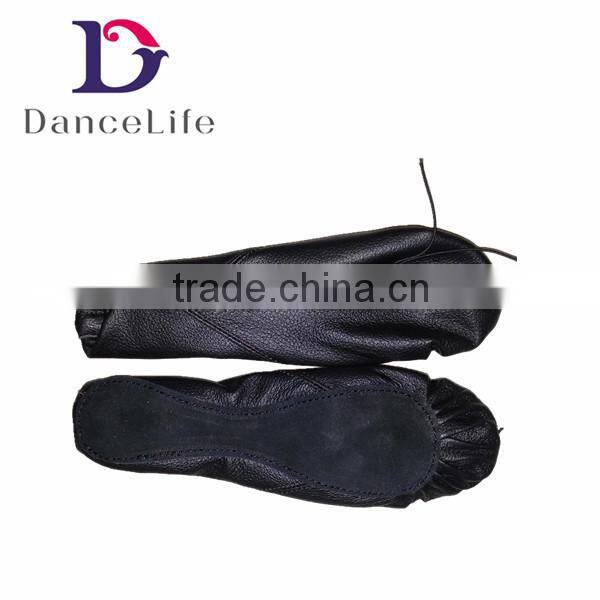 S5025 folding leather ballet shoes high quality suede sole dance shoes for cheap folding ballet shoes