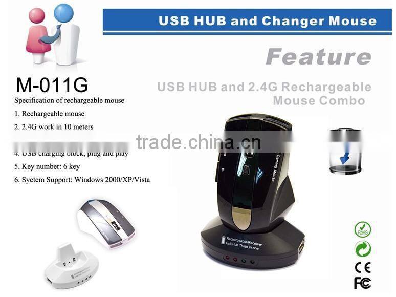 Rechargeable universal remote control wireless mouse with usb docking station for door gift
