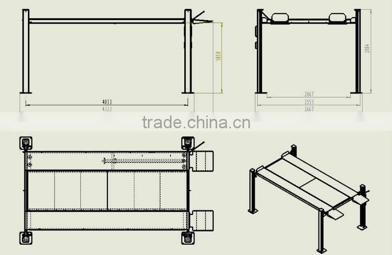 4 Column 2 Level Hydraulic Car Parking Lift