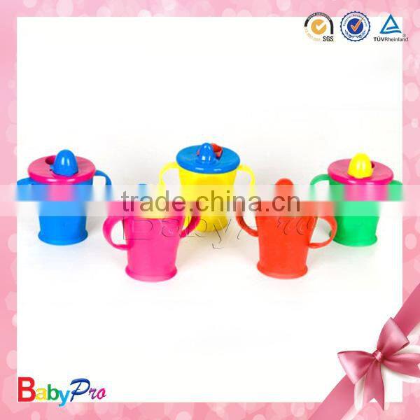 New product toxic and BPA free promotional measuring training sippy cup with handles