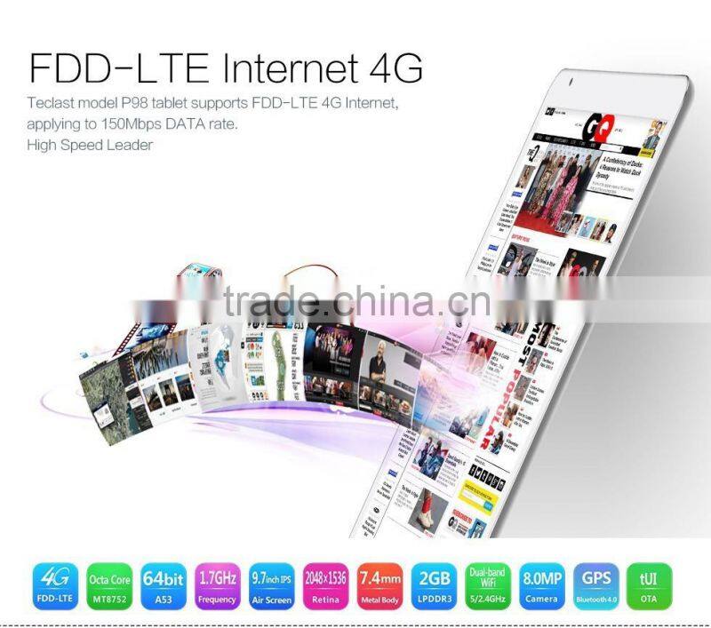 Hottest and Newest 9.7 inch 3G WCDMA 4G LTE Call Tablet PC Android 5.1 2G 4G RAM Octa Core