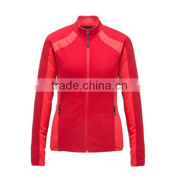 Lightweight stretchy full zip fancy fleece jackets for women