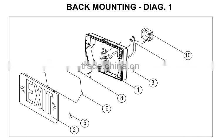 ET-100 UL listed LED rechargeable 2 sided exit sign