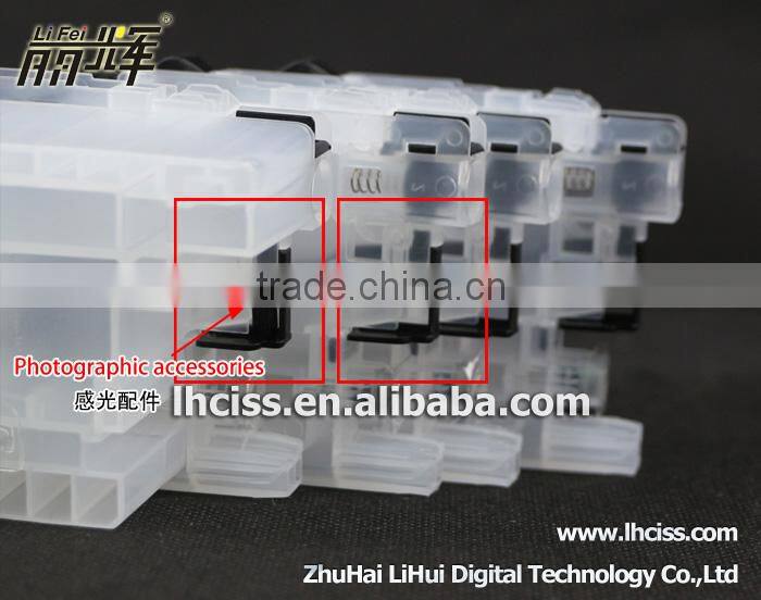 4pieces refillable ink cartridge for Brother LC539BK LC535C/M/Y use for Brother DCP-J100/J105 with reset chip