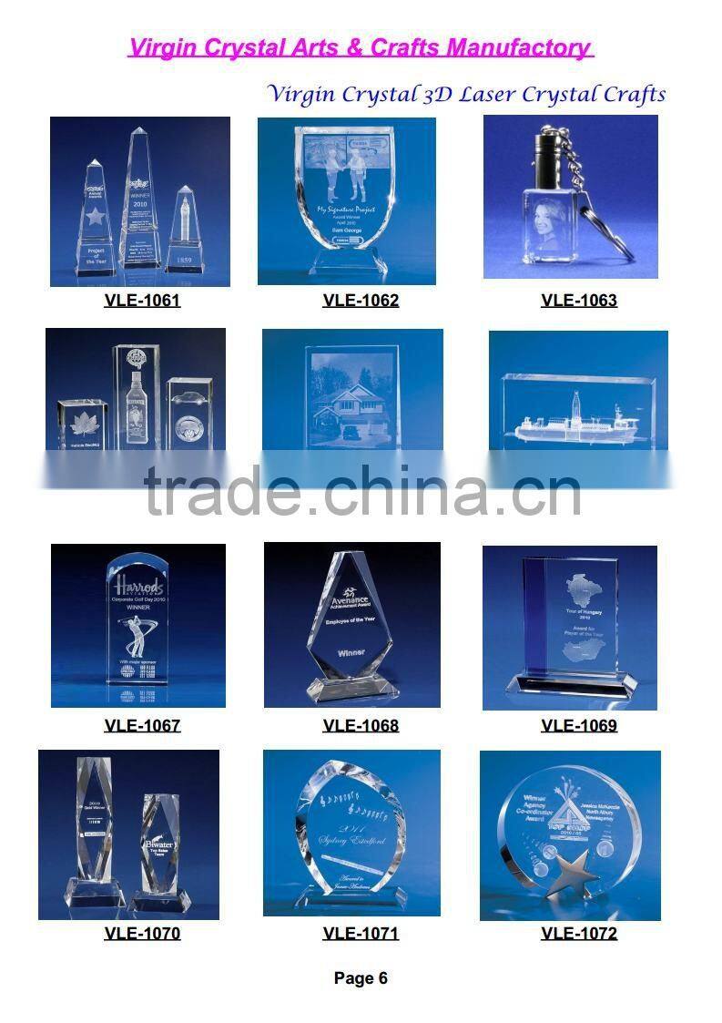 Wholesale custom 3d laser engraving prism clear crystal glass cube blank for gift items