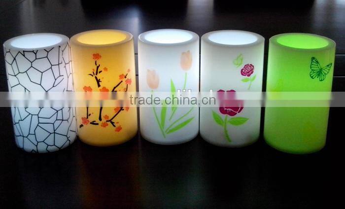 wholesale luxury turtle shell printing plastic multicolor candle led