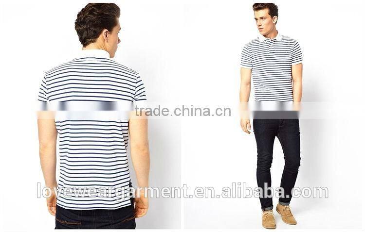 Polo Collar Striped T Shirt Wholesale