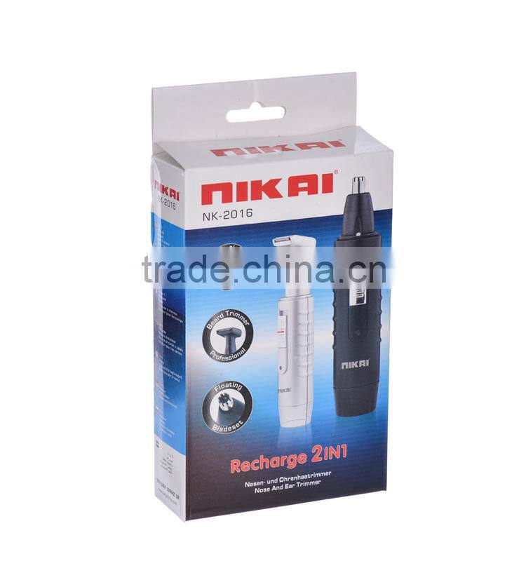 Nose ear facial hair trimmer with vortex cleaning system