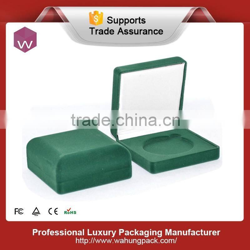 Blue Vlevet Flocking Packaging Gift Box For Coin With Custom Logo