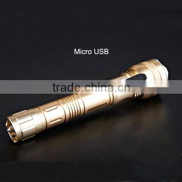 Aluminium police led flashlight With USB charger