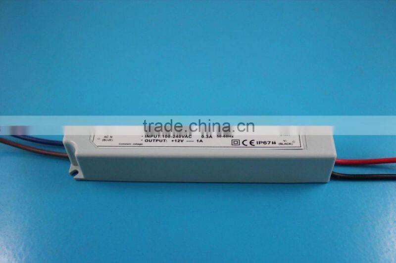 High quality constant voltage waterproof ip67 led switching power supply 12v 1a 12w, 12v 1a switching adapter transformer
