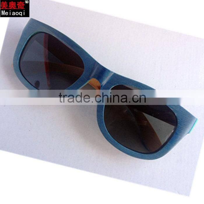 Meiaoqi Factory wholesale handmade striped wooden polarized Pure natural retro glasses frame