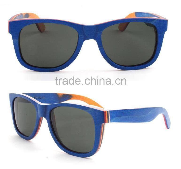 Cheap Wholesale Custom Recycled Skateboard wood Sunglasses