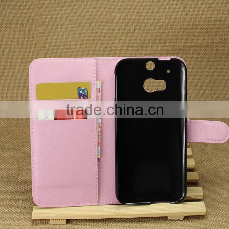 Durable best sell flip leather phone case for htc one m8