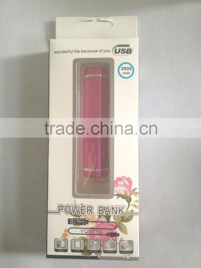2016 factory price cylinder shape power bank,portable power bank with LED light