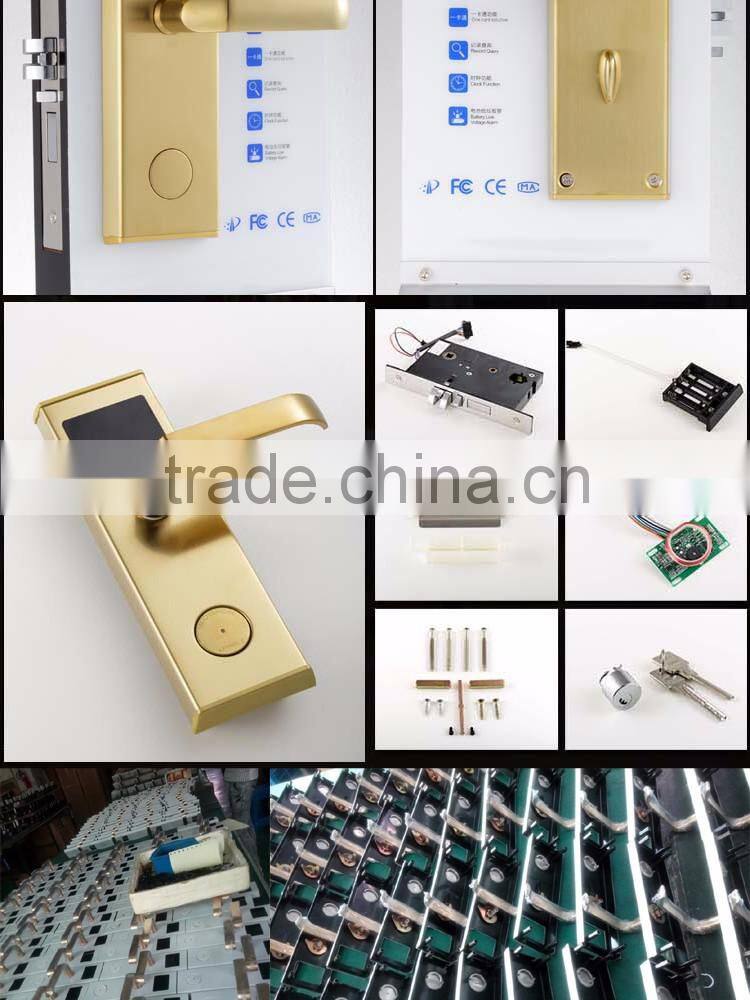 CE certificate 304 stainless steel rfid card security electric handle safe digital smart keyless hotel door lock system