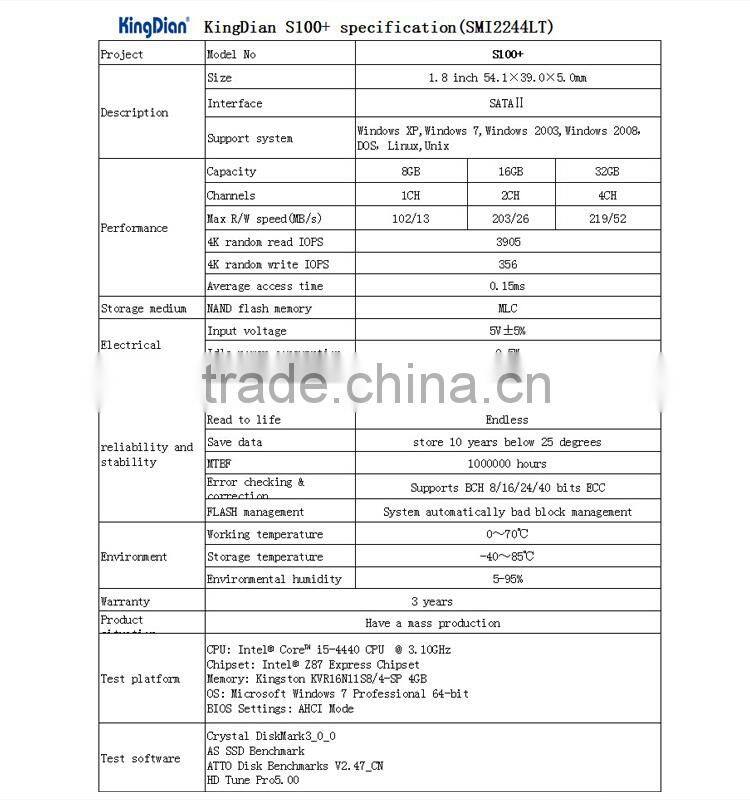 KingDian 1.8 '' internal sata 16GB SSD