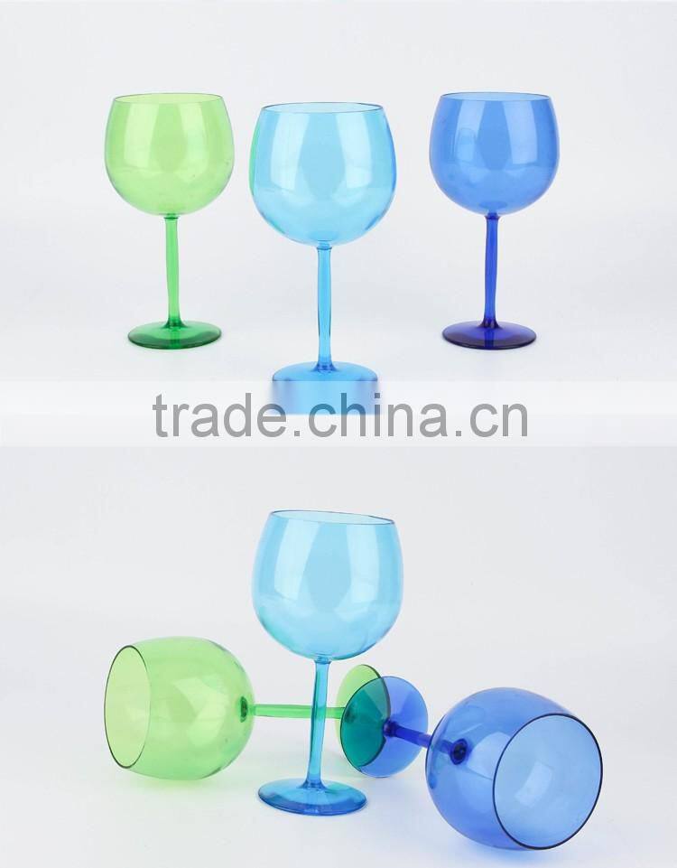 Factory Direct Sales cheap unbreakable plastic wine glass,Colored wine cup,high grade goblet