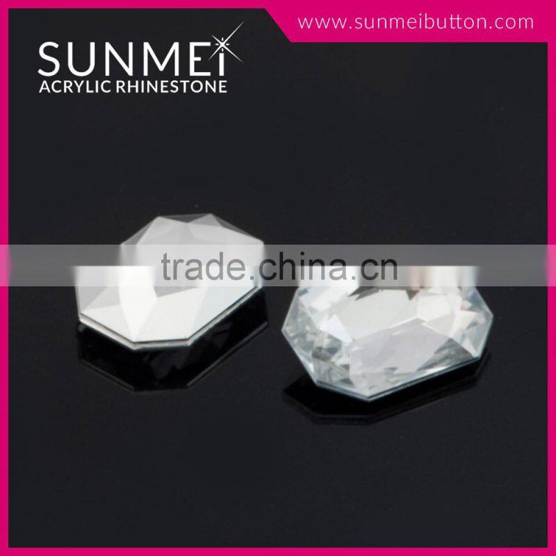 Fancy Color Octagon Pointback Acrylic Diamond Stone Decoration