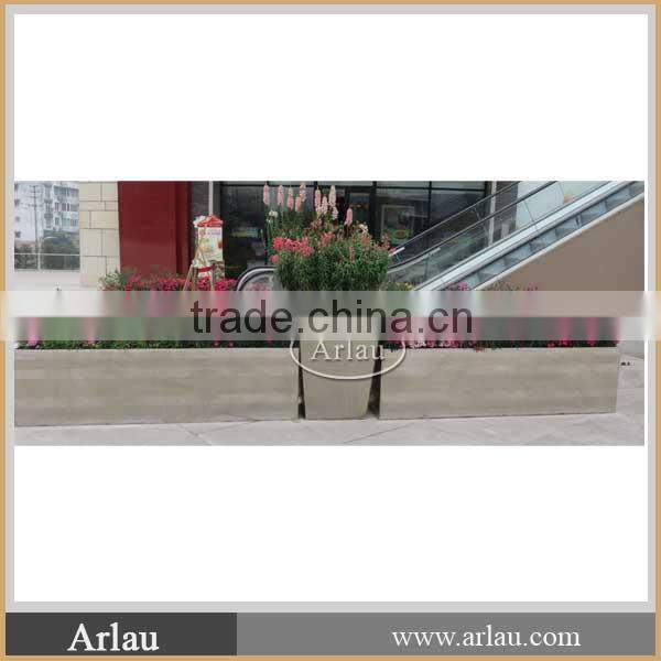 Public rectangular big stainless steel planter for sale