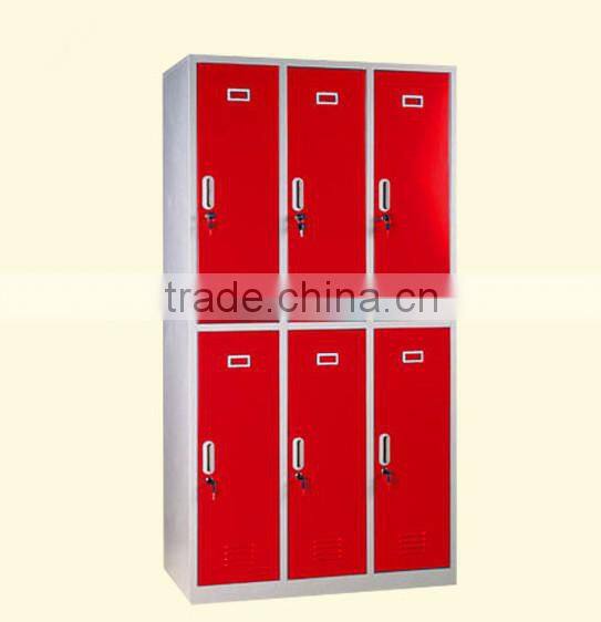 6 door metal wardrobe locker steel cabinet clothes locker