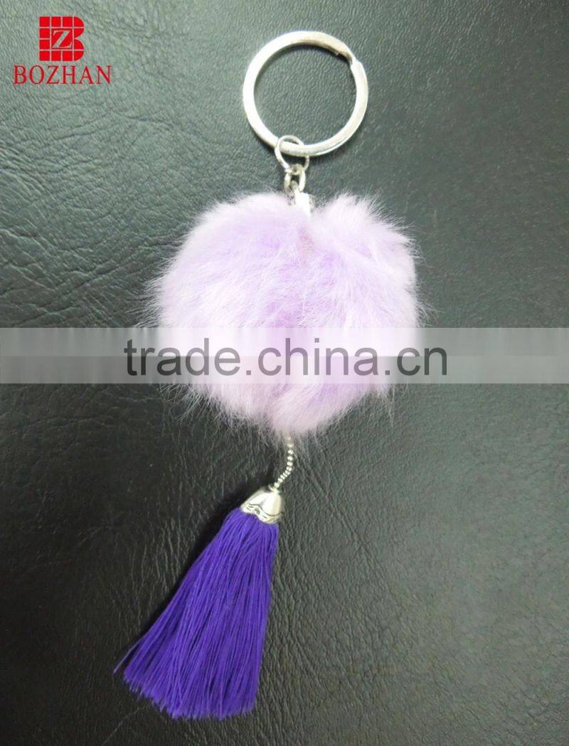 Good quality plush handbag decoration accessories keyring for gift