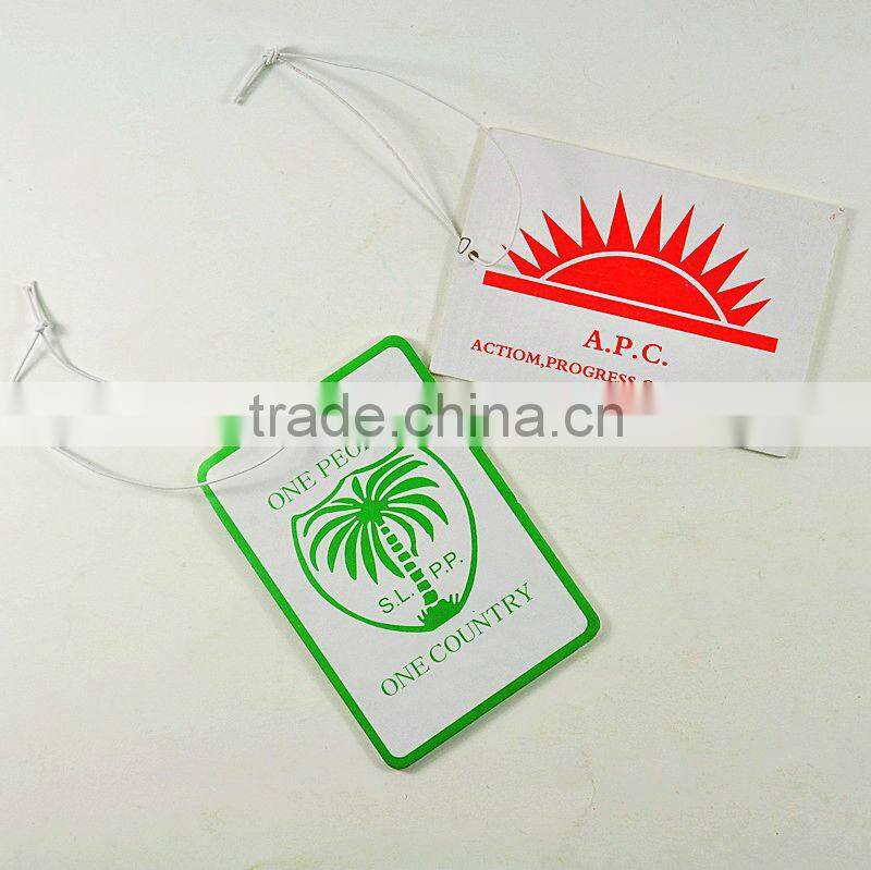 Guangzhou factory hanging air freshener , printing your artwork car air fresheners