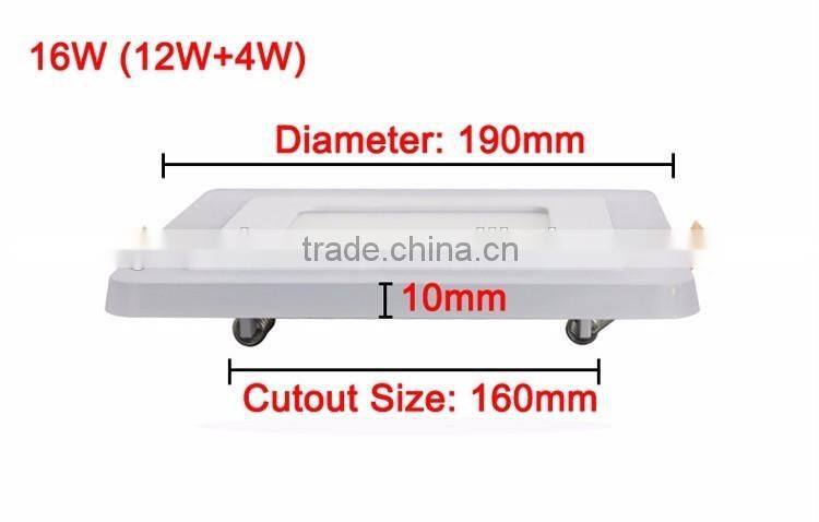 New Design 3 Modes Round Square recessed led Panel Down Light 16W