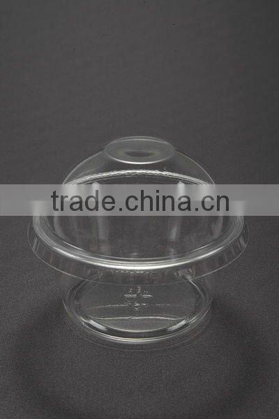 PET plastic portion cup with fild dome